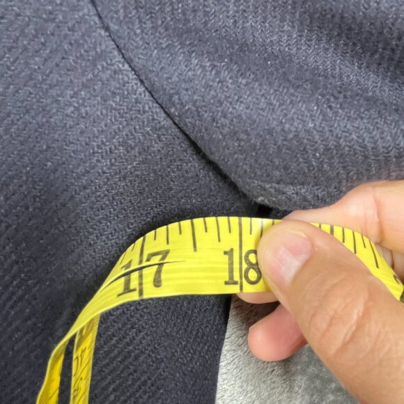 Zara Spain Coat Womens Medium Navy Double Breasted Military Styling Wool Blend - Picture 7 of 9